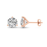 3.5CTW Round Shaped Lab Grown Diamond (F/VS) Earring in 14K Rose Gold