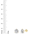4.5CTW Round Shaped Lab Grown Diamond (G/VS) Three Prong Martini Stud Earrings in 14K Yellow Gold