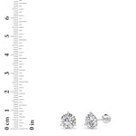 5.5CTW Round Shaped Lab Grown Diamond (G/VS) Three Prong Martini Stud Earrings in 14K White Gold