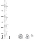 5.5CTW Round Shaped Lab Grown Diamond (G/VS) Three Prong Martini Stud Earrings in 14K White Gold