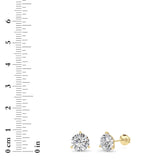 5.5CTW Round Shaped Lab Grown Diamond (G/VS) Three Prong Martini Stud Earrings in 14K Yellow Gold