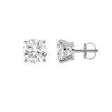 5.5CTW Round Shaped Lab Grown Diamond (G/VS) Three Prong Martini Stud Earrings in 14K Gold