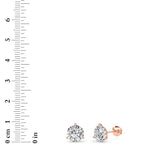 5.5CTW Round Shaped Lab Grown Diamond (G/VS) Three Prong Martini Stud Earrings in 14K Gold