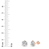 5.5CTW Round Shaped Lab Grown Diamond (G/VS) Three Prong Martini Stud Earrings in 14K Gold