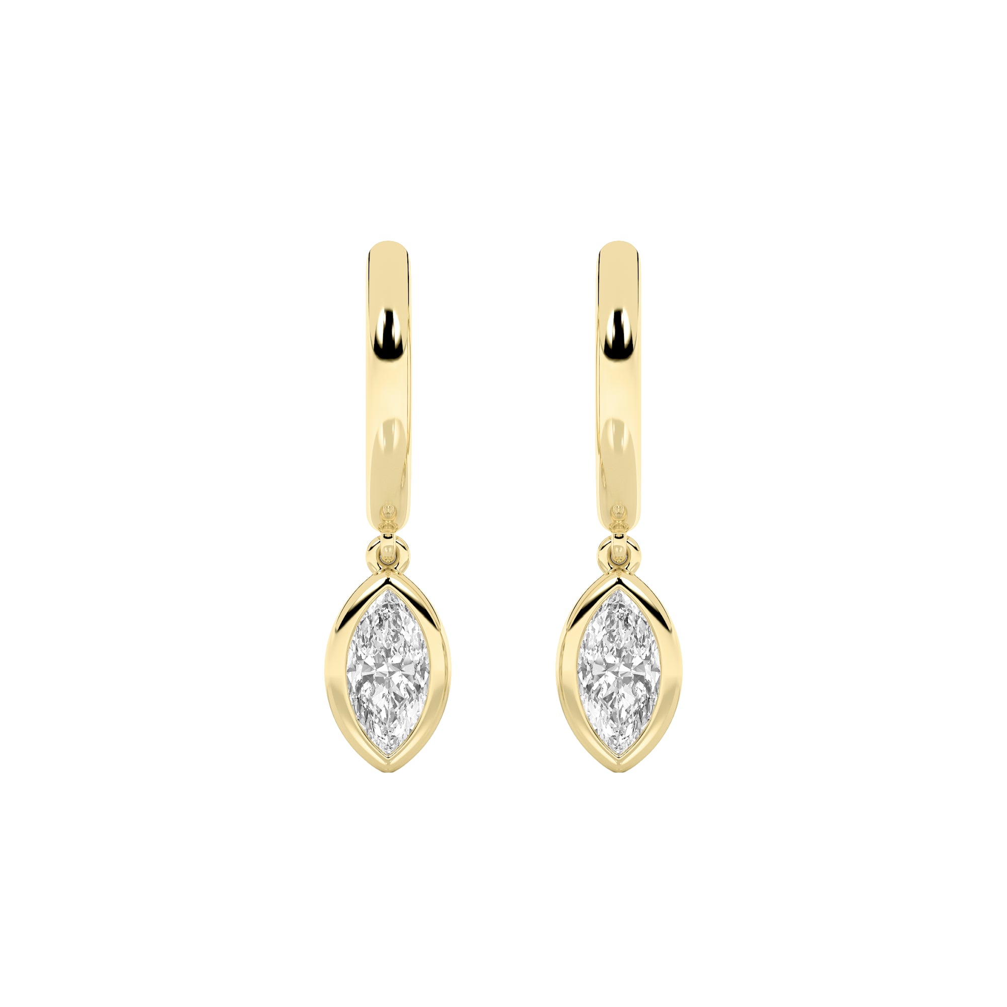 0.6CTW Marquise Shaped Lab Grown Diamond (F/VS) Dangle Earrings in 14K Gold