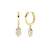 0.6CTW Marquise Shaped Lab Grown Diamond (F/VS) Dangle Earrings in 14K Gold