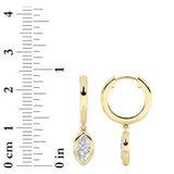 0.6CTW Marquise Shaped Lab Grown Diamond (F/VS) Dangle Earrings in 14K Gold