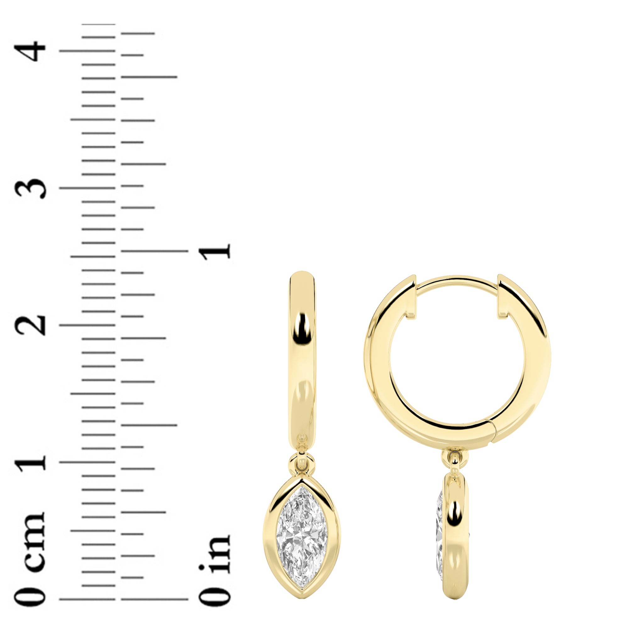 0.6CTW Marquise Shaped Lab Grown Diamond (F/VS) Dangle Earrings in 14K Gold