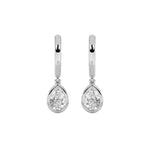 1CTW Pear Shaped Lab Grown Diamond (F/VS) Dangle Earrings in 14K Gold