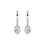 1CTW Pear Shaped Lab Grown Diamond (F/VS) Dangle Earrings in 14K Gold
