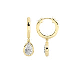 1CTW Pear Shaped Lab Grown Diamond (F/VS) Dangle Earrings in 14K Gold