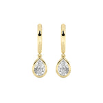1CTW Pear Shaped Lab Grown Diamond (F/VS) Dangle Earrings in 14K Gold