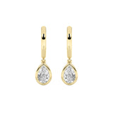 1CTW Pear Shaped Lab Grown Diamond (F/VS) Dangle Earrings in 14K Gold
