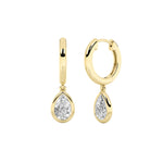 1CTW Pear Shaped Lab Grown Diamond (F/VS) Dangle Earrings in 14K Gold