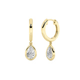1CTW Pear Shaped Lab Grown Diamond (F/VS) Dangle Earrings in 14K Gold