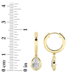 1CTW Pear Shaped Lab Grown Diamond (F/VS) Dangle Earrings in 14K Gold