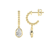 1CTW Pear Shaped Lab Grown Diamond (F/VS) Dangle Earrings in 14K Gold