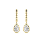 1CTW Pear Shaped Lab Grown Diamond (F/VS) Dangle Earrings in 14K Gold