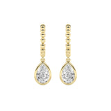 1CTW Pear Shaped Lab Grown Diamond (F/VS) Dangle Earrings in 14K Gold