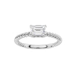 0.5CTW Emerald Shaped Lab Grown Diamond (F/VS) Petite Solitaire Engagement RING in 14K Gold