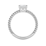 0.5CTW Emerald Shaped Lab Grown Diamond (F/VS) Petite Solitaire Engagement RING in 14K Gold