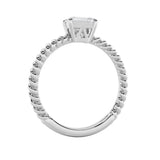 0.5CTW Emerald Shaped Lab Grown Diamond (F/VS) Petite Solitaire Engagement RING in 14K Gold