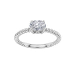 0.5CTW Oval Shaped Lab Grown Diamond (F/VS) Petite Solitaire Engagement RING in 14K Gold