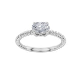 0.5CTW Oval Shaped Lab Grown Diamond (F/VS) Petite Solitaire Engagement RING in 14K Gold