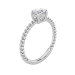 0.5CTW Oval Shaped Lab Grown Diamond (F/VS) Petite Solitaire Engagement RING in 14K Gold