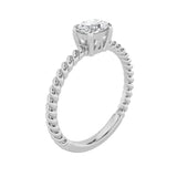 0.5CTW Oval Shaped Lab Grown Diamond (F/VS) Petite Solitaire Engagement RING in 14K Gold