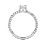 0.5CTW Oval Shaped Lab Grown Diamond (F/VS) Petite Solitaire Engagement RING in 14K Gold