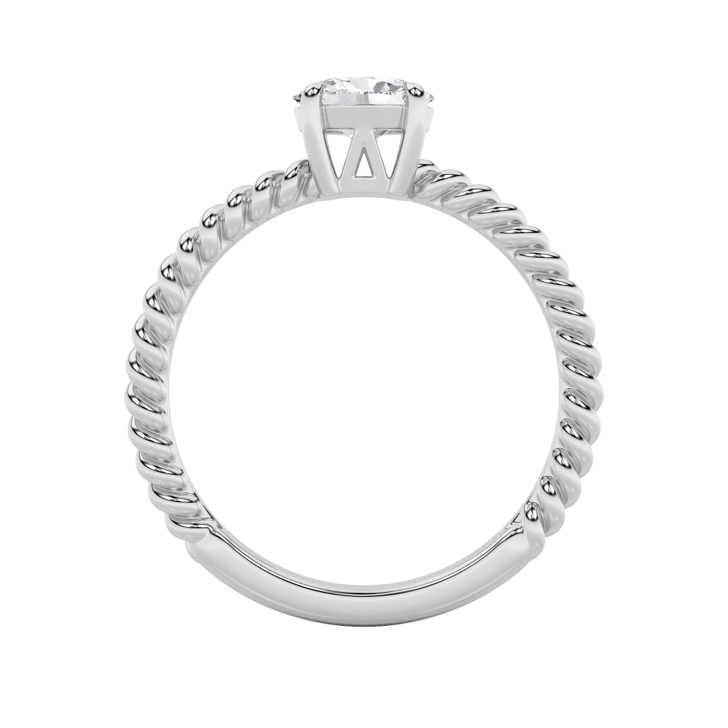 0.5CTW Oval Shaped Lab Grown Diamond (F/VS) Petite Solitaire Engagement RING in 14K Gold