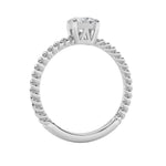 0.5CTW Oval Shaped Lab Grown Diamond (F/VS) Petite Solitaire Engagement RING in 14K Gold