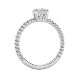 0.5CTW Oval Shaped Lab Grown Diamond (F/VS) Petite Solitaire Engagement RING in 14K Gold