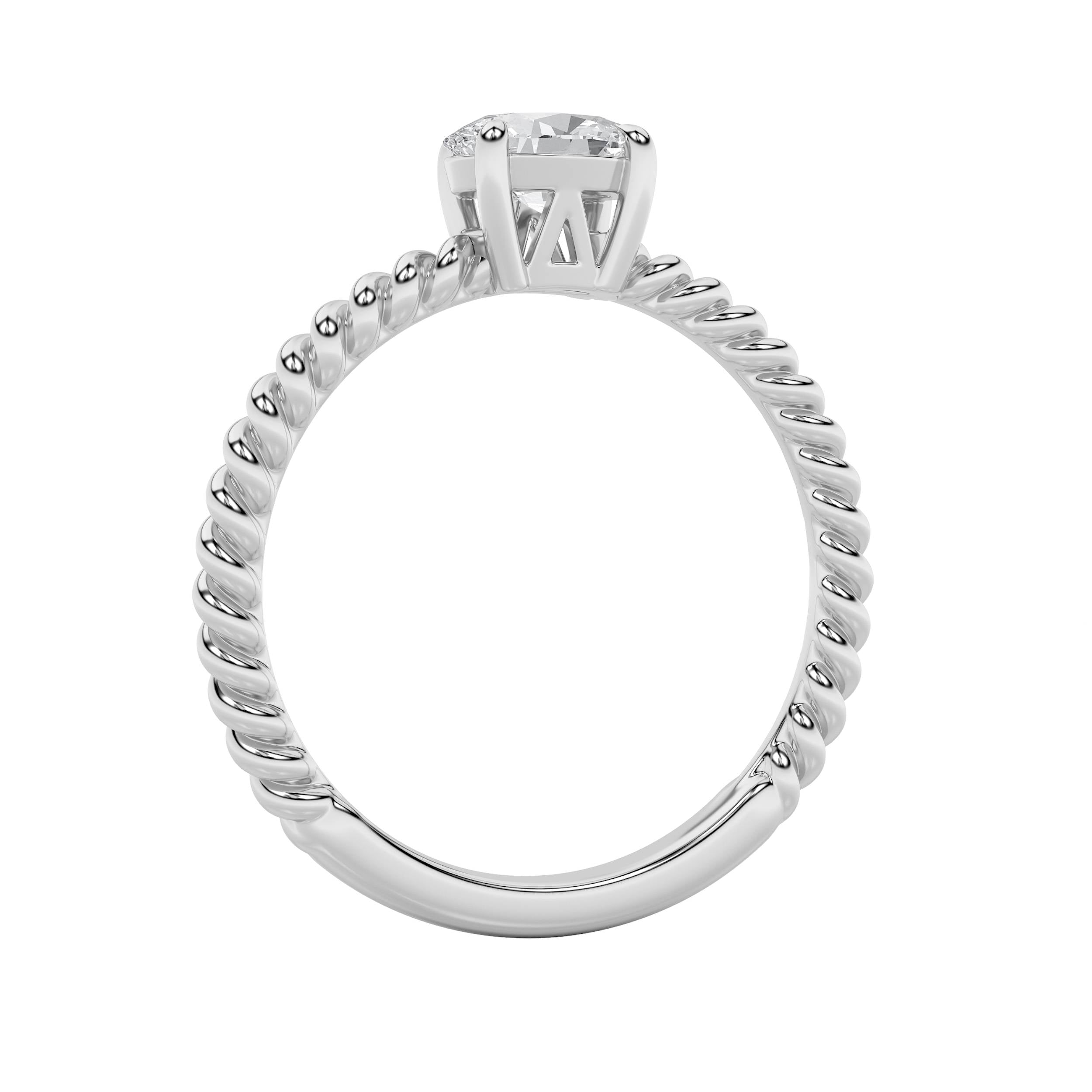 0.5CTW Oval Shaped Lab Grown Diamond (F/VS) Petite Solitaire Engagement RING in 14K Gold