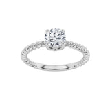0.5CTW Round Shaped Lab Grown Diamond (F/VS) Solitaire Engagement Ring in 14K Gold