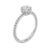 0.5CTW Round Shaped Lab Grown Diamond (F/VS) Solitaire Engagement Ring in 14K Gold