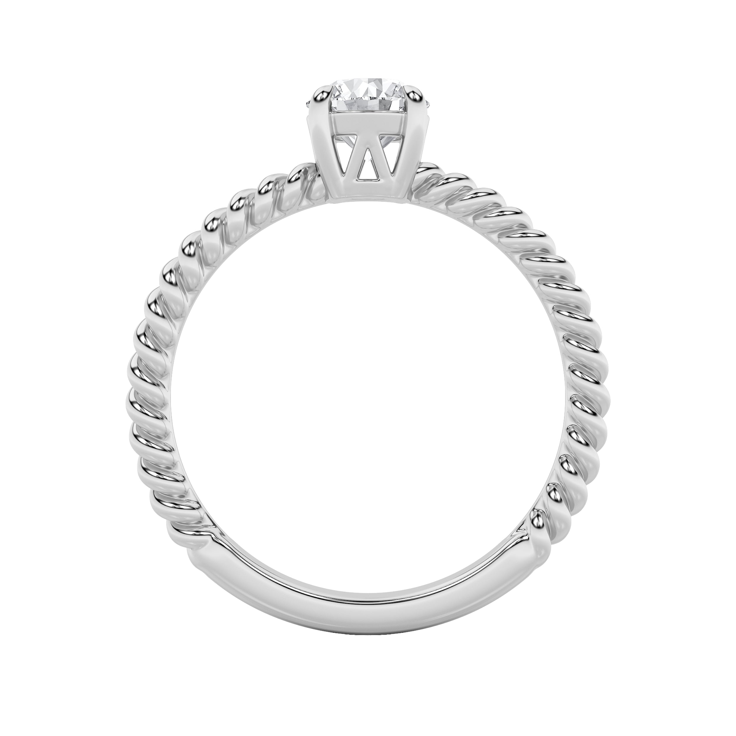0.5CTW Round Shaped Lab Grown Diamond (F/VS) Solitaire Engagement Ring in 14K Gold