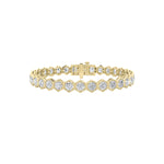 10CTW Round Shaped Lab Grown Diamond (F/VS) Bracelet in 14K Gold