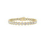 10CTW Round Shaped Lab Grown Diamond (F/VS) Bracelet in 14K Gold