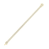 10CTW Round Shaped Lab Grown Diamond (F/VS) Bracelet in 14K Gold