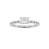 0.5CTW Emerald Shaped Lab Grown Diamond (F/VS) Petite Solitaire Engagement Ring in 14K Gold