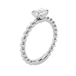 0.5CTW Emerald Shaped Lab Grown Diamond (F/VS) Petite Solitaire Engagement Ring in 14K Gold