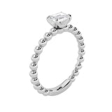 0.5CTW Emerald Shaped Lab Grown Diamond (F/VS) Petite Solitaire Engagement Ring in 14K Gold
