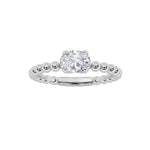 0.5CTW Oval Shaped Lab Grown Diamond (F/VS) Petite Solitaire Engagement Ring in 14K Gold
