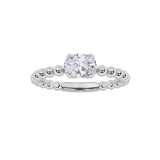 0.5CTW Oval Shaped Lab Grown Diamond (F/VS) Petite Solitaire Engagement Ring in 14K Gold