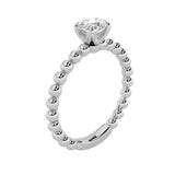 0.5CTW Oval Shaped Lab Grown Diamond (F/VS) Petite Solitaire Engagement Ring in 14K Gold