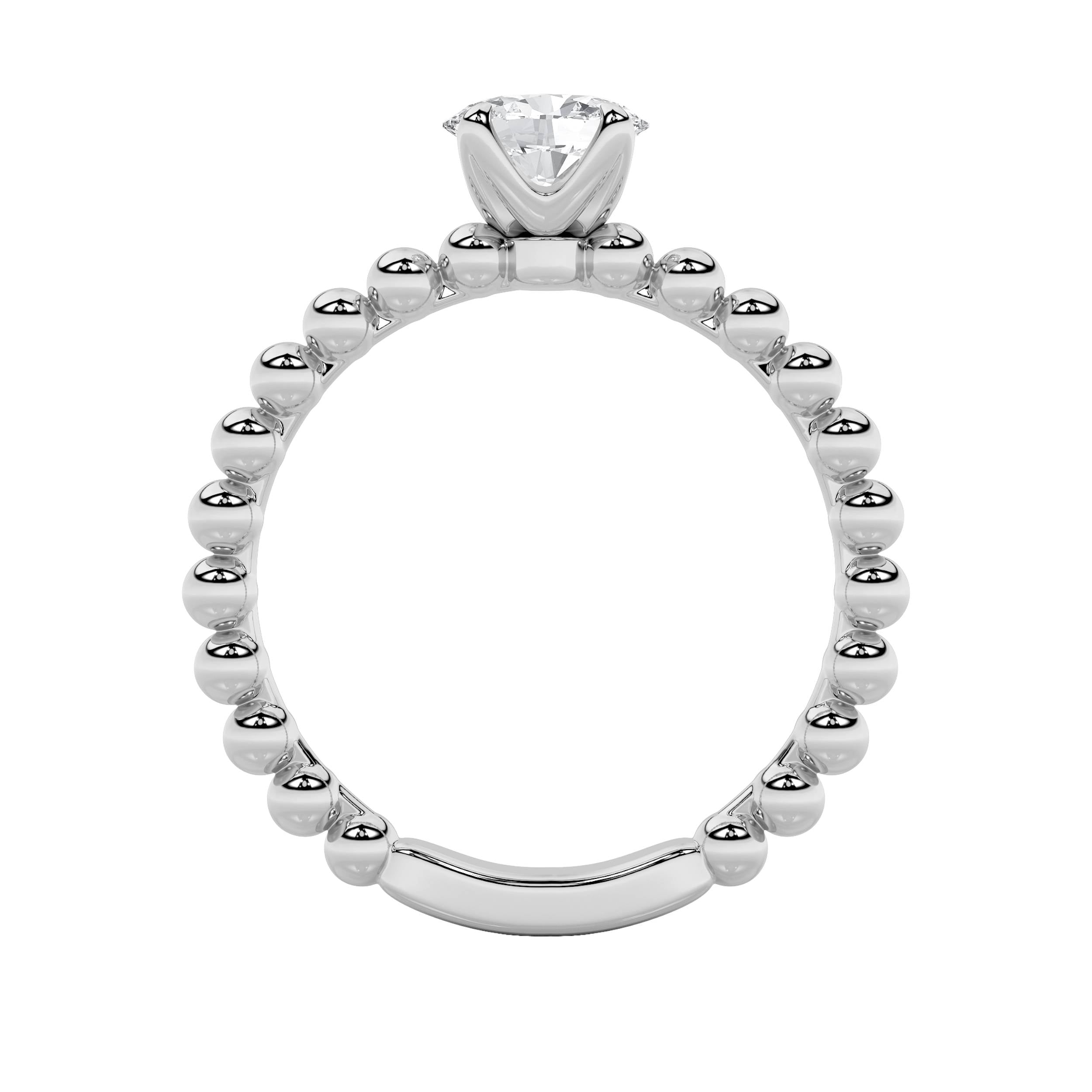 0.5CTW Oval Shaped Lab Grown Diamond (F/VS) Petite Solitaire Engagement Ring in 14K Gold