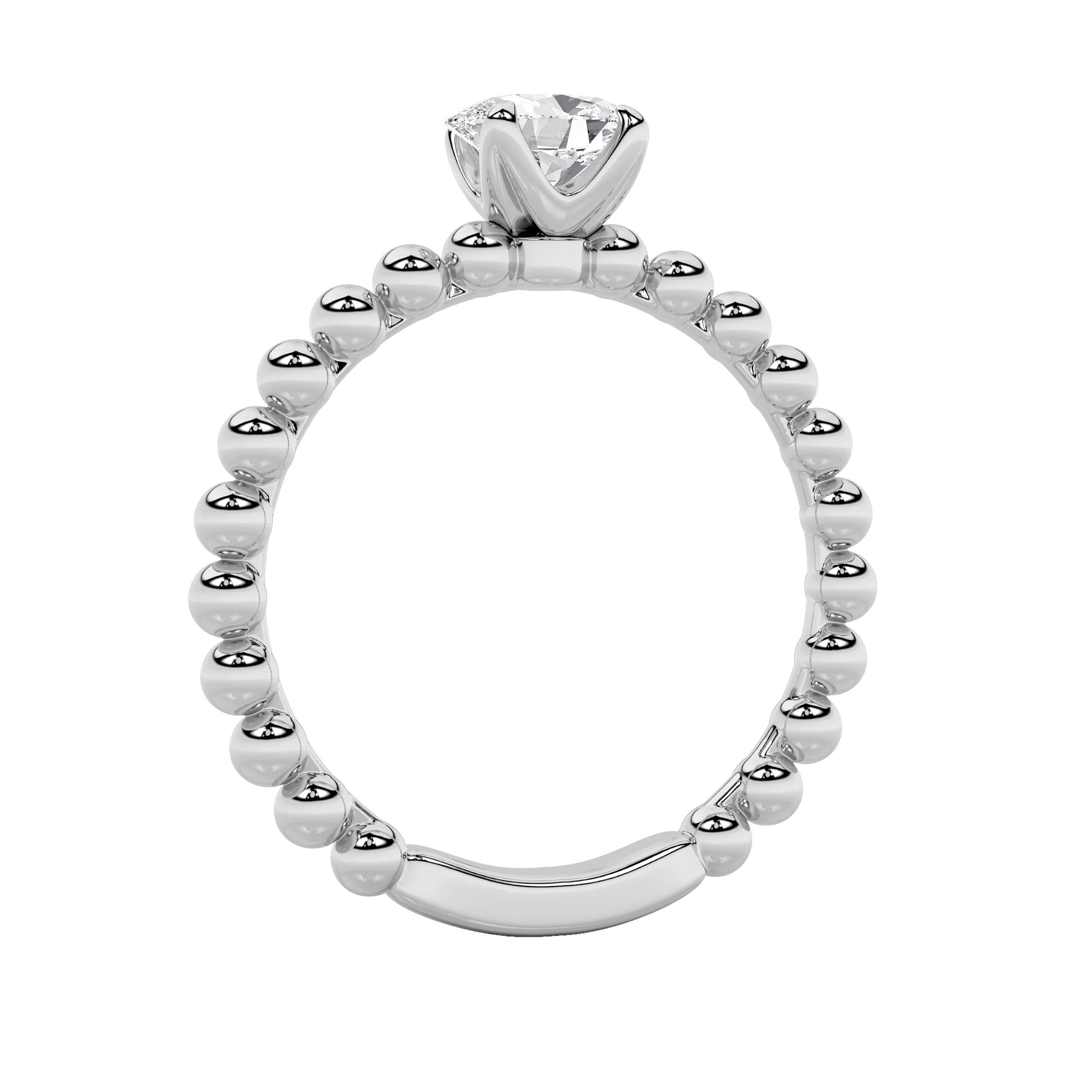 0.5CTW Oval Shaped Lab Grown Diamond (F/VS) Petite Solitaire Engagement Ring in 14K Gold