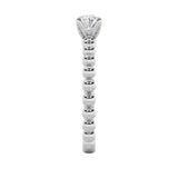 0.5CTW Oval Shaped Lab Grown Diamond (F/VS) Petite Solitaire Engagement Ring in 14K Gold